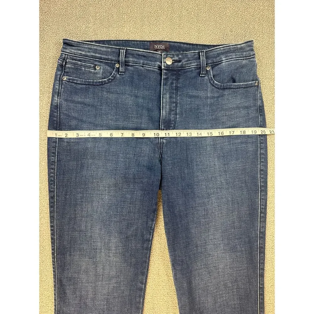 NYDJ Jeans Stella Tapered Ankle Lift‎ & Tuck Technology Medium Wash Size 12